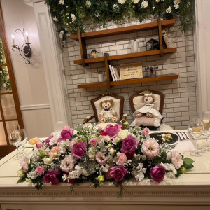 メインテーブル後ろの装飾はそのままで十分でした|730218さんのロザンジュイア広尾迎賓館（LOSANGEIA）の写真(2324929)