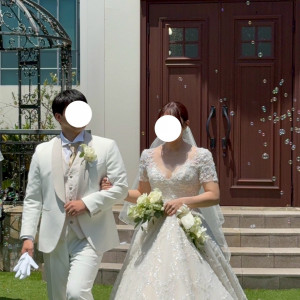 フラワーではなくシャボン玉の演出にしました！|730250さんのCasa d' Angela Aoyama（カサ・デ・アンジェラ青山）の写真(2478588)