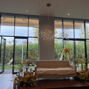 高砂と入退場可能なガーデン|730521さんのウエディングパルコ アルジェントの写真(2553077)