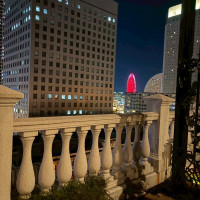 披露宴会場前のテラスから見た景色