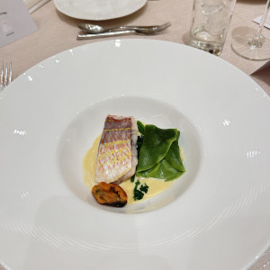 試食会で食べた魚料理|732133さんのアクアテラス迎賓館（大津）/テイクアンドギヴ・ニーズウェディングの写真(2459410)