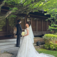 お庭での写真撮影