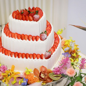 ウェディングケーキ
この1段目を残してくださっていました|732335さんのアクアテラス迎賓館（大津）/テイクアンドギヴ・ニーズウェディングの写真(2563573)