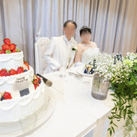 装花とケーキ