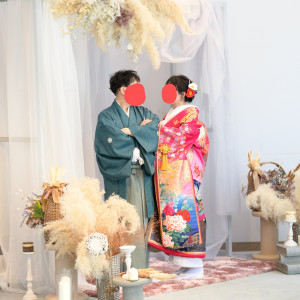 レストラン横のロビーにあるフォトスポットにて前撮り。|733392さんのアートクレフクラブ（Art Clef Club ）の写真(2366918)