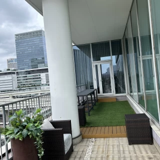 披露宴会場についているテラス