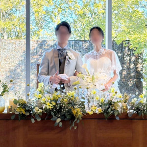 バックがガーデンの緑なのでドレスも映えます|733486さんのアクアリュクスの写真(2347132)