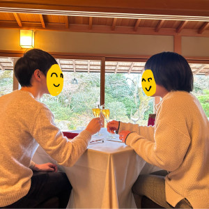 日本庭園を見ながら試食|733852さんのThe Private Garden FURIAN山ノ上迎賓館（ザプライベートガーデンフリアン）の写真(2348331)