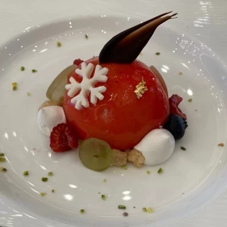 写真外ですが、プレートにチョコで名前を入れてくれていました。