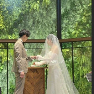 チャペルの緑の雰囲気がとても好きです。|734011さんのアルモニーアンブラッセイットハウス/テイクアンドギヴ・ニーズウェディングの写真(2586087)