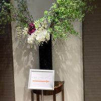ウェルカムスペースの装花がとても綺麗だと思います。