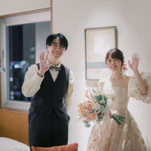 披露宴後、お部屋に戻ってリラックス|734545さんのザ マークグランドホテル（THE MARK GRAND HOTEL）の写真(2353620)