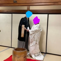 披露宴にて、餅つきの初杵。