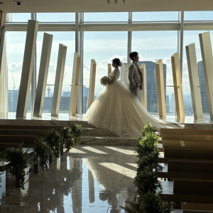 挙式会場でのファーストミート写真|734683さんのThe 33 Sense of Wedding(ザ・サーティースリー・センス・オブ・ウエディング)の写真(2376565)