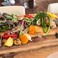 試食のお肉とお野菜