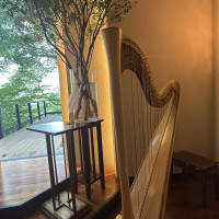 水音の教会　ハープ演奏が基本メニューでついています