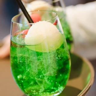 メロンクリームソーダ。大変好評でした。アイスが美味しいです。