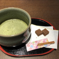 ウェルカムドリンクに出された抹茶がとても美味しくて良かった