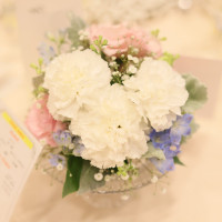 ゲスト席の装花にも隠れミッキー