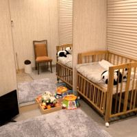 備え付けのベビーベッド