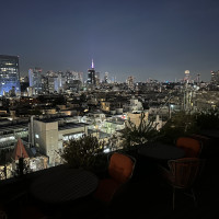 夜の喫煙所からの景色