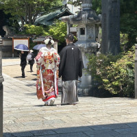 四柱神社の挙式前の撮影