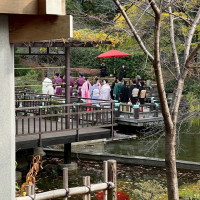 庭参進は雅楽隊の演奏も相まって荘厳な雰囲気