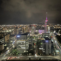 高層階の控え室から見える夜景