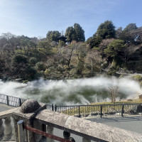 有名な庭園の雲海