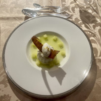 マスカルポーネクリームのメロンのスープ。