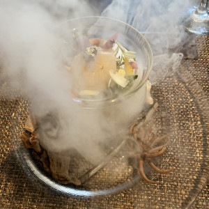 試食の前菜です。スモークで香り付けしていました。|739340さんのMEDI（メディー）の写真(2403660)