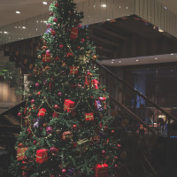 クリスマスなので大きなツリーが飾ってありました