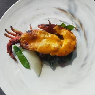 魚料理　伊勢海老雲丹味噌焼き