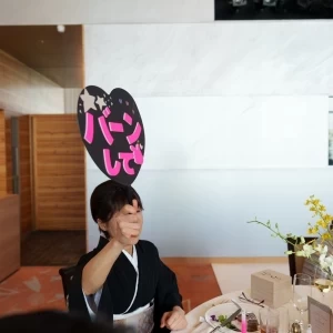 披露宴入場の際にゲストの方が作ってくれたうちわ|739713さんのNIIGATA MONOLITH ～新潟モノリス～の写真(2384746)