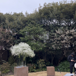 挙式会場です、かすみ草を飾って頂きました|739881さんのMAYAの写真(2385806)