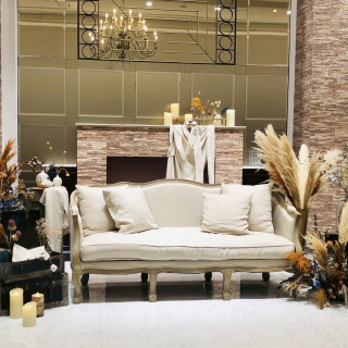 秋っぽくドライフラワーを飾ってもらいました。