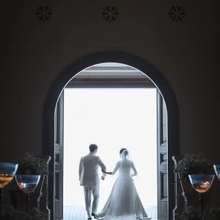 新郎新婦退場時