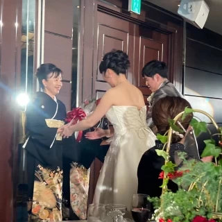 花束贈呈と手紙