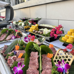 外でのBBQ|742220さんの瀬長島ホテルウエディングの写真(2583507)