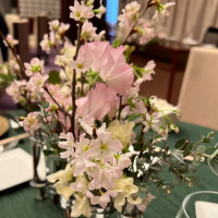 ゲストテーブルの装花です