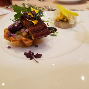 前菜(鰻と季節野菜~うなぎパイ仕立て~)|742270さんの山手迎賓館(神戸)/テイクアンドギヴ・ニーズウェディングの写真(2550156)