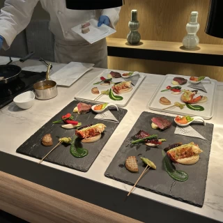 試食プレート。シェフの方とお話できました