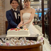 ウェディングケーキ入刀