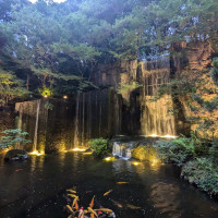 館内の滝