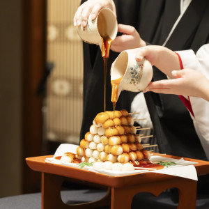 ケーキカット代わりのみたらし団子セレモニー|742661さんのホテル雅叙園東京の写真(2545903)