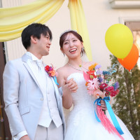 バルーンのおかげでガーデンで撮る写真がどれも華やかでした