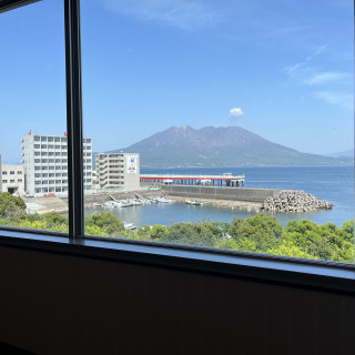 披露宴会場から見える桜島