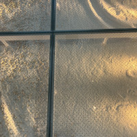 挙式会場の足元。ガラス張りに塗っています。