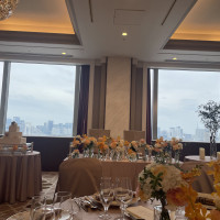 高層階の会場は窓からお台場の景色が見られます。