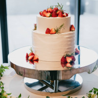 ケーキ台に装花